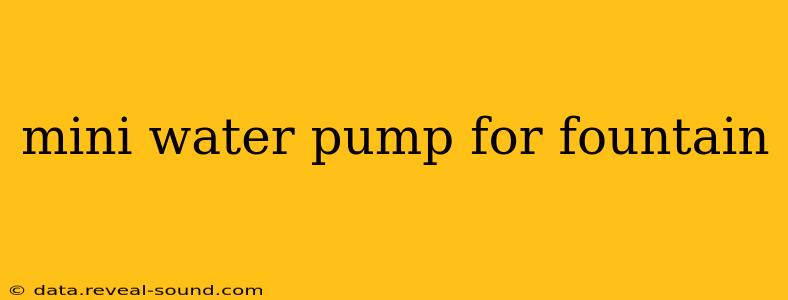 mini water pump for fountain
