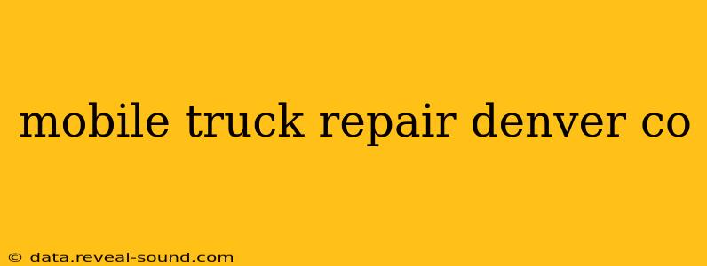mobile truck repair denver co
