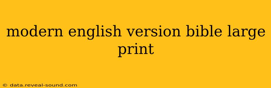 modern english version bible large print