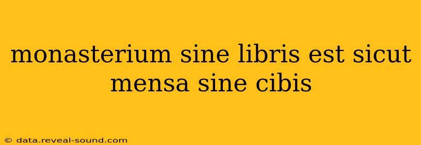 monasterium sine libris est sicut mensa sine cibis