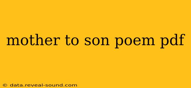 mother to son poem pdf