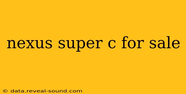 nexus super c for sale