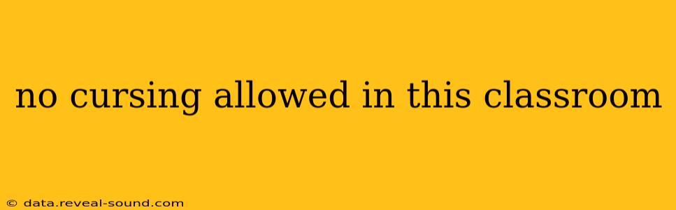 no cursing allowed in this classroom
