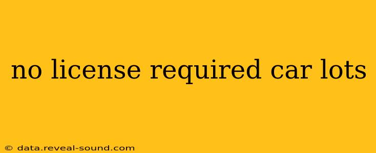 no license required car lots