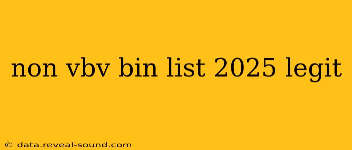 non vbv bin list 2025 legit