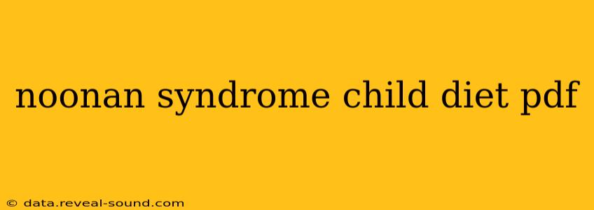 noonan syndrome child diet pdf