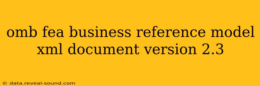 omb fea business reference model xml document version 2.3