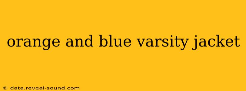 orange and blue varsity jacket