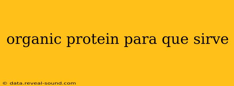 organic protein para que sirve