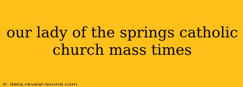 our lady of the springs catholic church mass times
