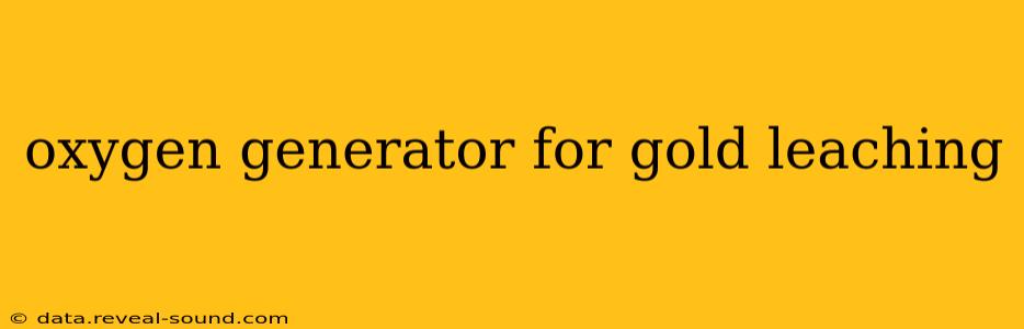 oxygen generator for gold leaching