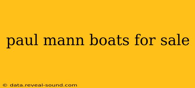 paul mann boats for sale