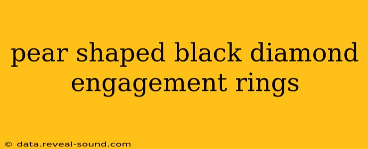 pear shaped black diamond engagement rings