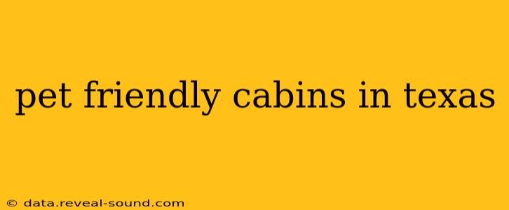 pet friendly cabins in texas