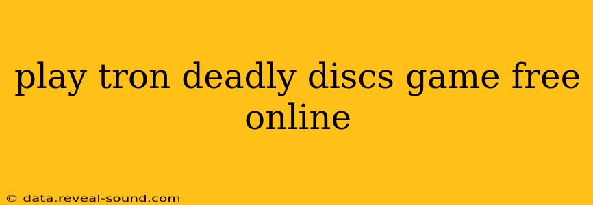 play tron deadly discs game free online