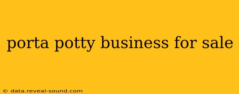 porta potty business for sale