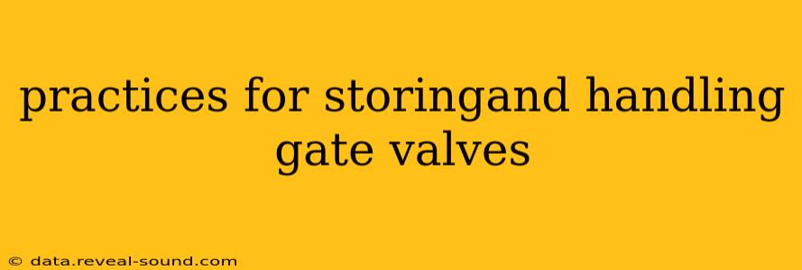 practices for storingand handling gate valves