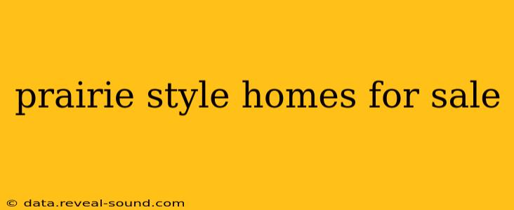prairie style homes for sale