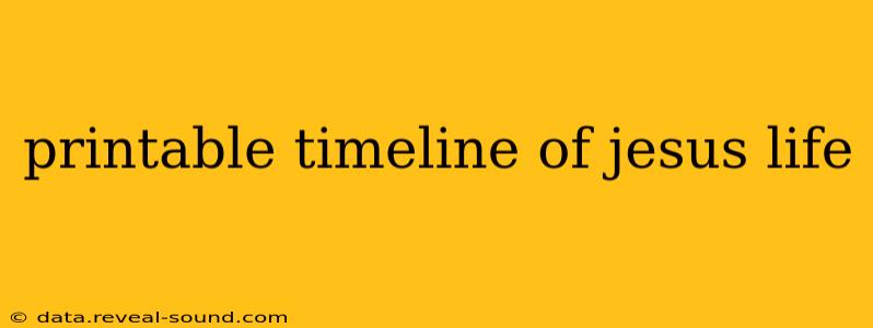 printable timeline of jesus life