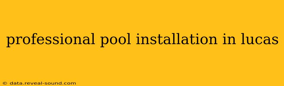professional pool installation in lucas