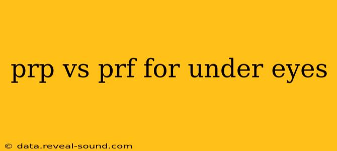 prp vs prf for under eyes