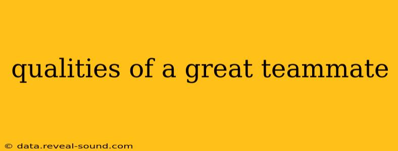 qualities of a great teammate