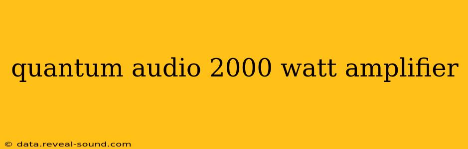quantum audio 2000 watt amplifier