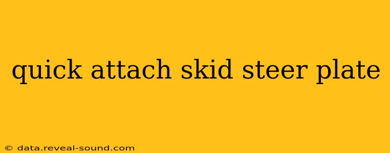 quick attach skid steer plate