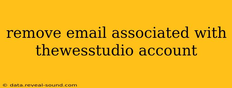 remove email associated with thewesstudio account
