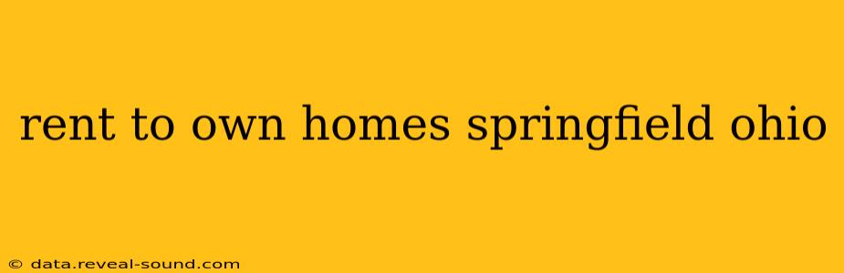 rent to own homes springfield ohio