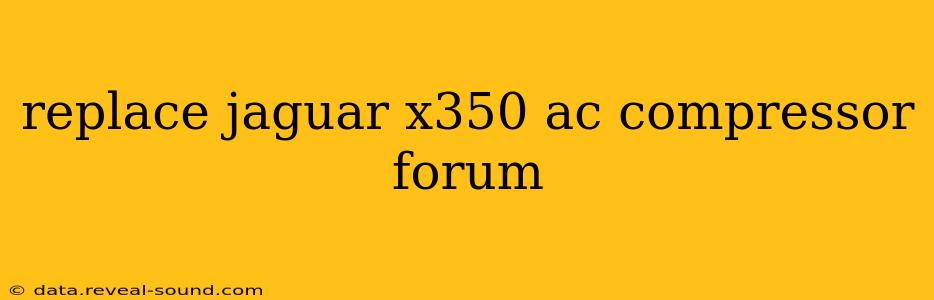 replace jaguar x350 ac compressor forum