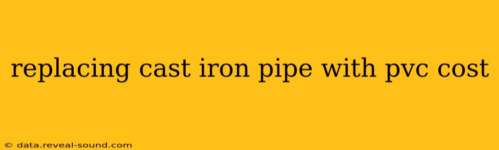 replacing cast iron pipe with pvc cost