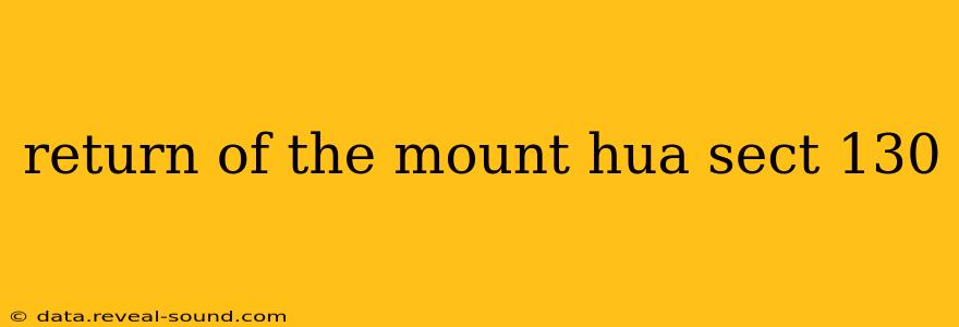 return of the mount hua sect 130