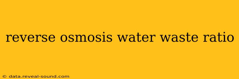 reverse osmosis water waste ratio