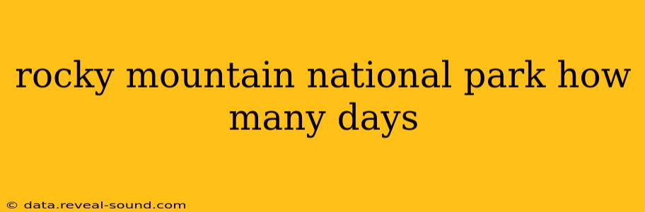 rocky mountain national park how many days