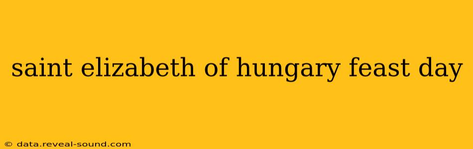 saint elizabeth of hungary feast day