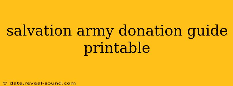salvation army donation guide printable