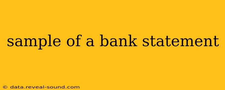 sample of a bank statement