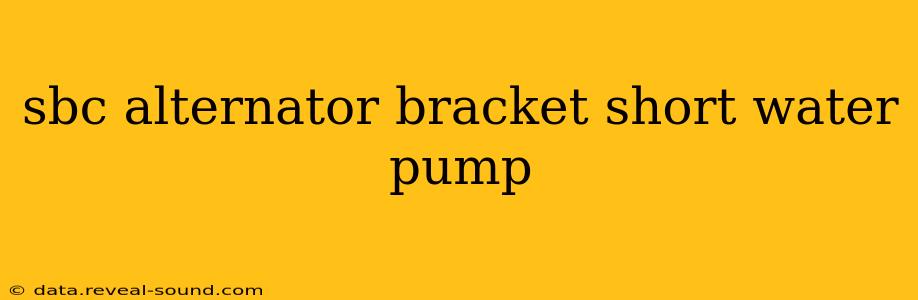 sbc alternator bracket short water pump