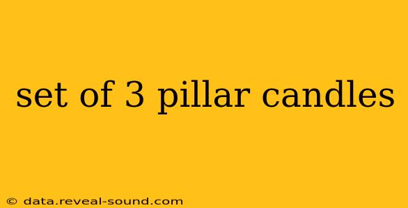 set of 3 pillar candles
