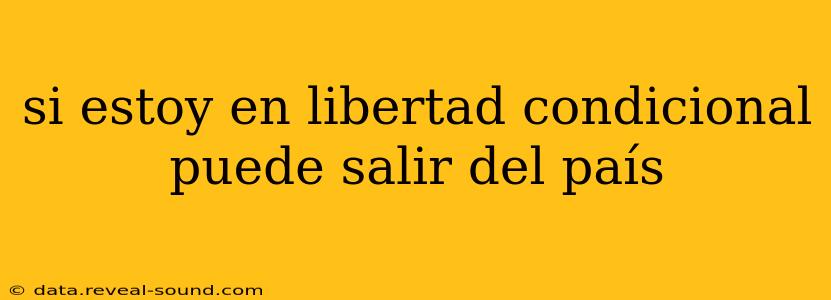si estoy en libertad condicional puede salir del país