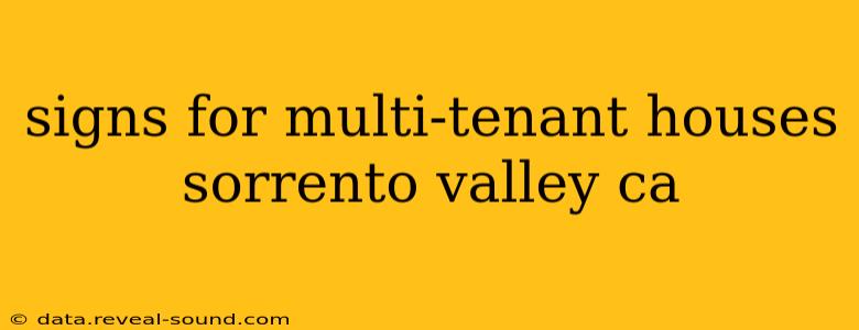 signs for multi-tenant houses sorrento valley ca