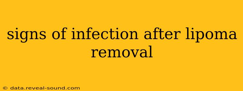 signs of infection after lipoma removal
