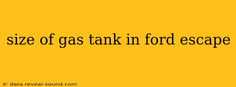 size of gas tank in ford escape