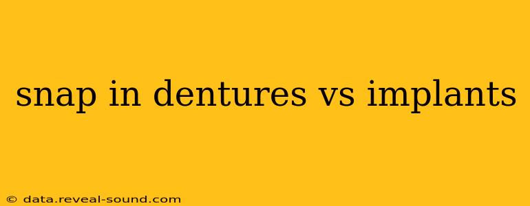 snap in dentures vs implants