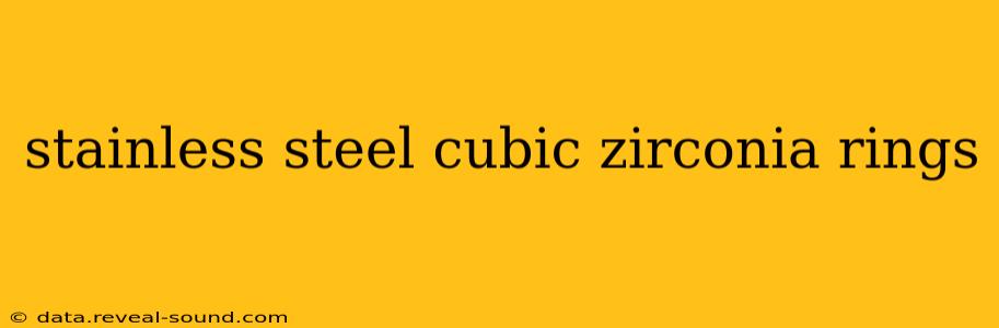 stainless steel cubic zirconia rings