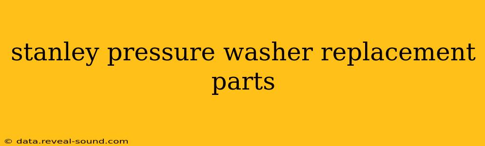 stanley pressure washer replacement parts