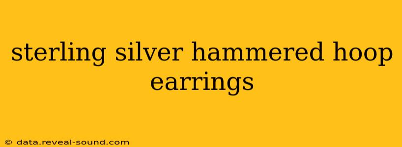 sterling silver hammered hoop earrings
