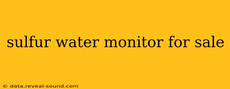 sulfur water monitor for sale