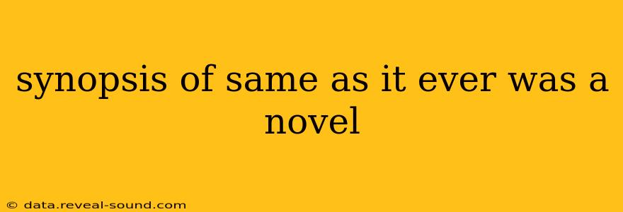 synopsis of same as it ever was a novel